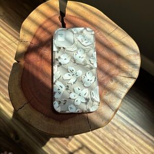 BRAND NEW Floral Pattern IPhone 15 Case - White and Gray